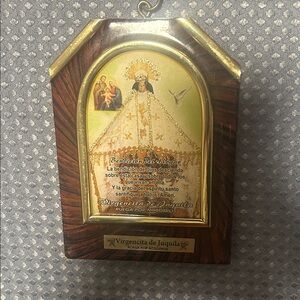 Wooden Plaque with Religious Image